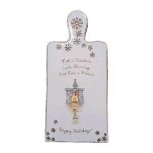 Grasslands Road Christmas Mouse Cheese Board Trivet Ceramic 13"x6" Rare READ